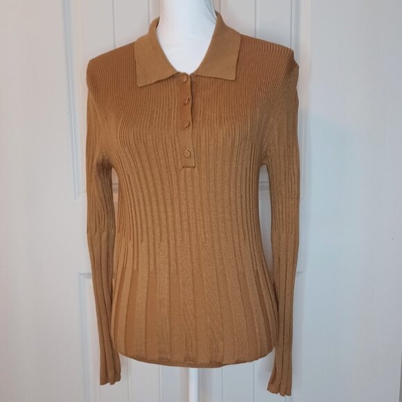 CALVIN KLEIN Long Sleeve Button Front Sweater - Picture 1 of 1